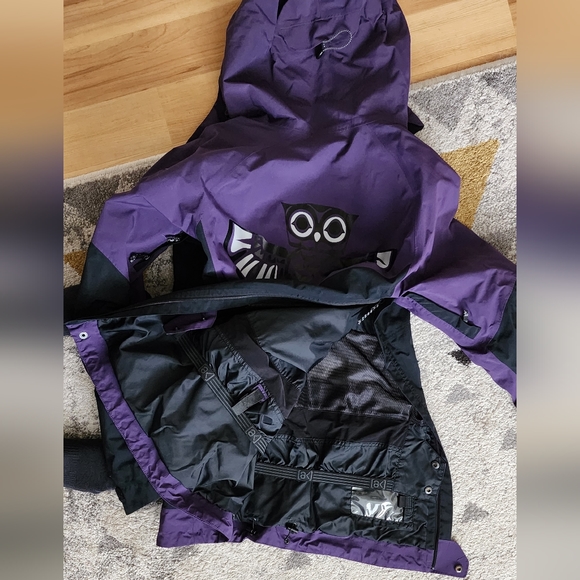 Womens Burton AK Gortex Purple Totem Pole Owl Anorak Ski/Snowboard Coat - Picture 4 of 5